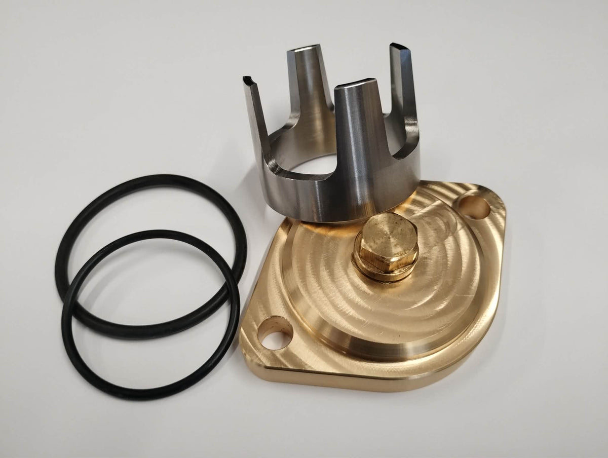 Termostatdæksel i messing med trykrør og O-ringe